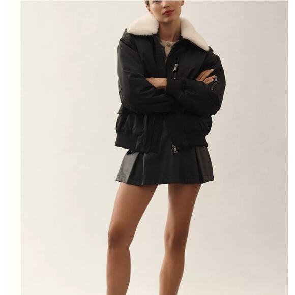 NWT Anthropologie NVLT Faux Fur Bomber Jacket - Picture 2 of 9